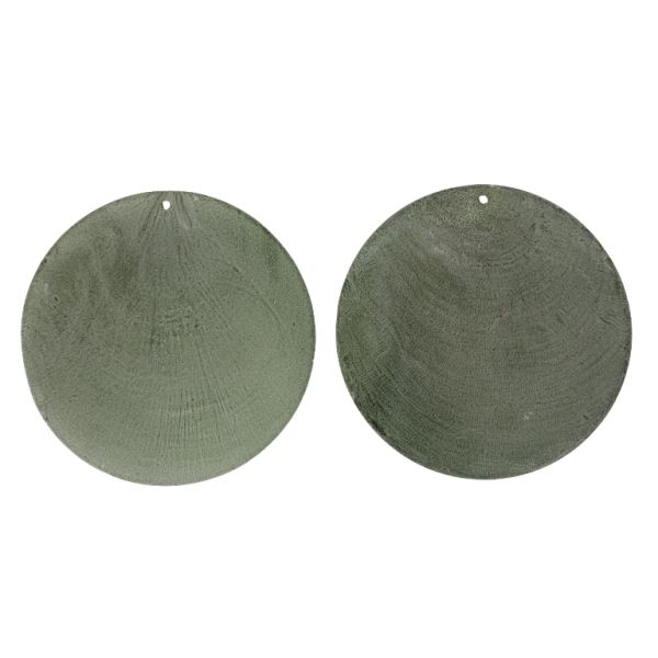 MOTHER OF PEARL BEADS  - FLAKE 01 - CIRCLE - 70x0.7mm GRAY - 2pcs. Hole-1.6mm 