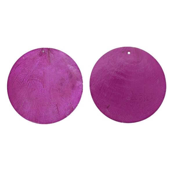 MOTHER OF PEARL BEADS - FLAKE 01 - CIRCLE - 70x0.7mm CYCLAMEN (DARK) - PACKAGE 20pcs. Hole-1.6mm 