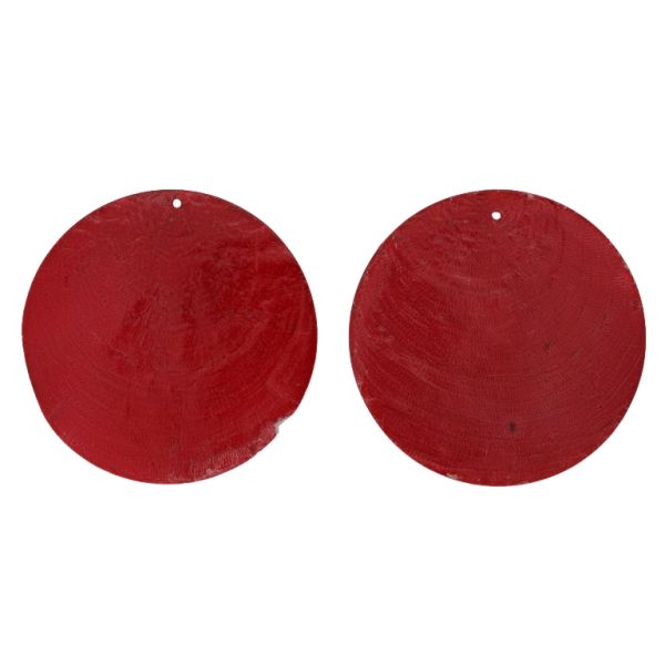 MOTHER OF PEARL BEADS - FLAKE 01 - CIRCLE - 70x0.7mm RED - SECOND-RATE - PACKAGE 20pcs. Hole-1.6mm 