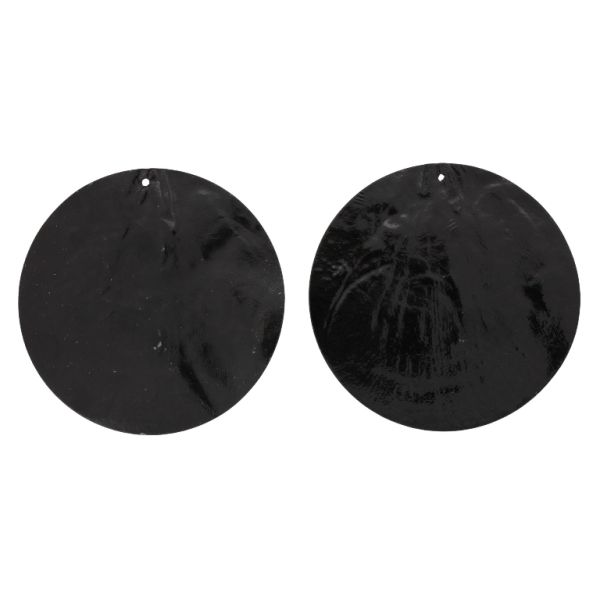 MOTHER OF PEARL BEADS  - FLAKE 01 - CIRCLE - 70x0.7mm BLACK - 2pcs. Hole-1.6mm 