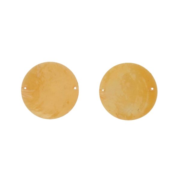 MOTHER OF PEARL BEADS - FLAKE 01 - CONNECTING ELEMENT - CIRCLE - 50x0.7mm ORANGE (LIGHT) - PACKAGE 20pcs. Hole-1.6mm 