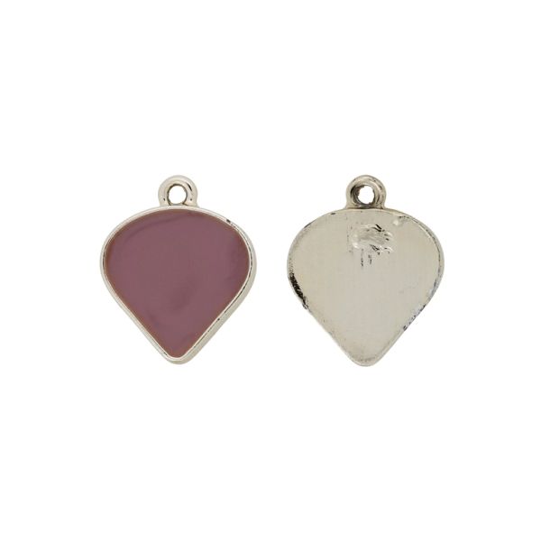 МЕТАЛНИ МЪНИСТА С ЕМАЙЛ - ВИСУЛКА - КАПКА 02 - 18х22х3мм ЗЛАТИСТО-ПЕПЕЛ ОТ РОЗИ Т. - 3 бр. Отвор-2.0мм