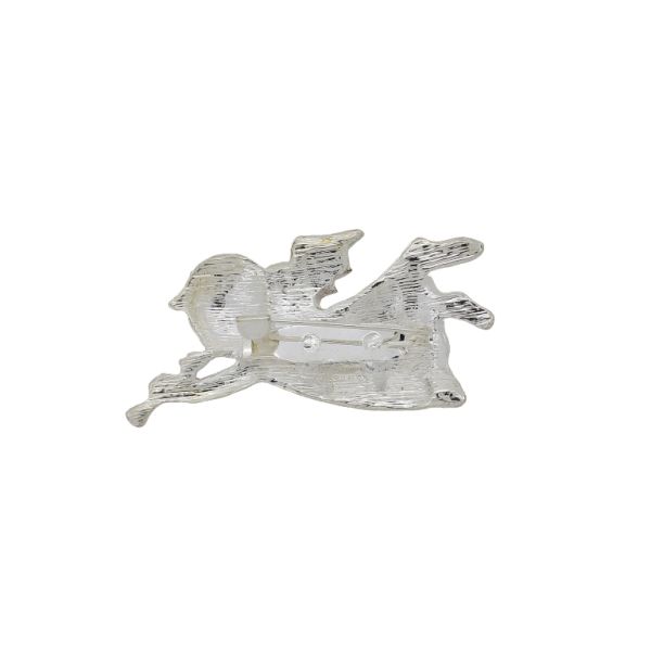 БИЖУТЕРИЯ - БРОШКА - МЕТАЛ И КРИСТАЛИ - АНГЕЛ В206 - 2.4х5.0см НИКЕЛ-ЧЕРВЕНО-ЗЕЛЕНО СВ. - ПАКЕТ 6 бр.