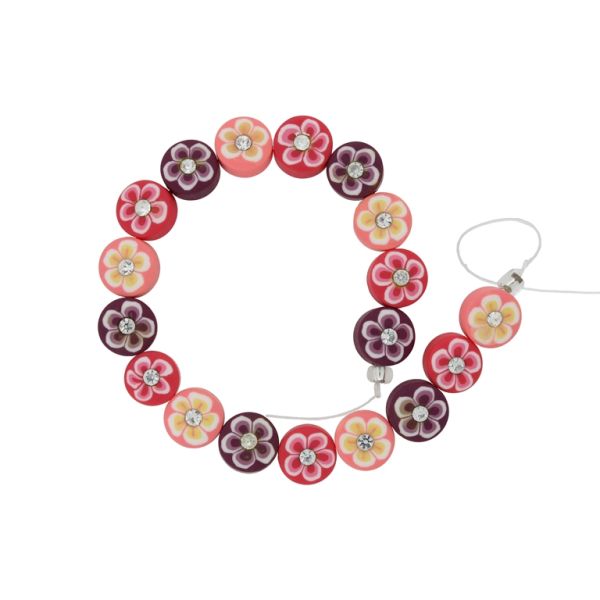 МЪНИСТА ОТ ПОЛИМЕРНА ГЛИНА ФИМО - ДИСК - ЦВЕТЕ 04 - 10х6мм МИКС - ПАКЕТ (12х18 бр.) Отвор-1.2мм