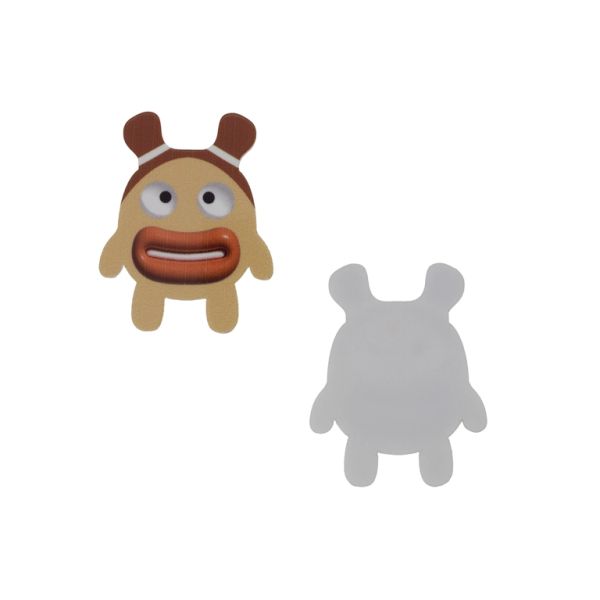 ПЛАСТМАСОВИ МЪНИСТА - РЕЗИН 2D - ЗА ЗАЛЕПВАНЕ - МОМИЧЕ 52 - 35х44х1.5мм БЕЖОВО-КАФЯВО-КАФЯВО Т. - ПАКЕТ 20 бр.  