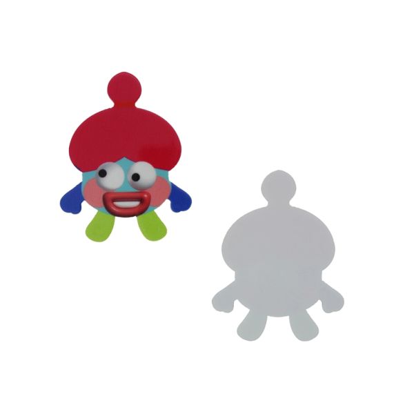 ПЛАСТМАСОВИ МЪНИСТА - РЕЗИН 2D - ЗА ЗАЛЕПВАНЕ - МОМИЧЕ 53 - 38х50х1.5мм ЦИКЛАМА-СИНЬО Т.-ЗЕЛЕНО СВ. - ПАКЕТ 20 бр.  