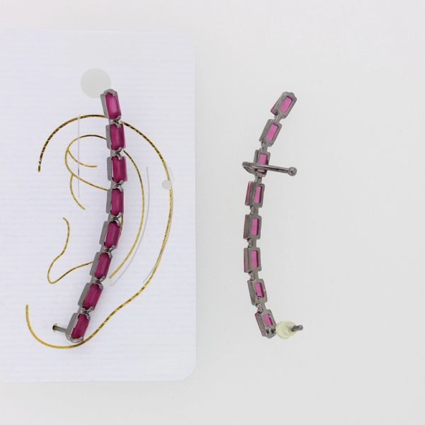 БИЖУТЕРИЯ - ОБЕЦА ПО УХОТО - ЛЯВА - ЦИРКОН Е319 - НИКЕЛ-ЦИКЛАМА - 1 бр.