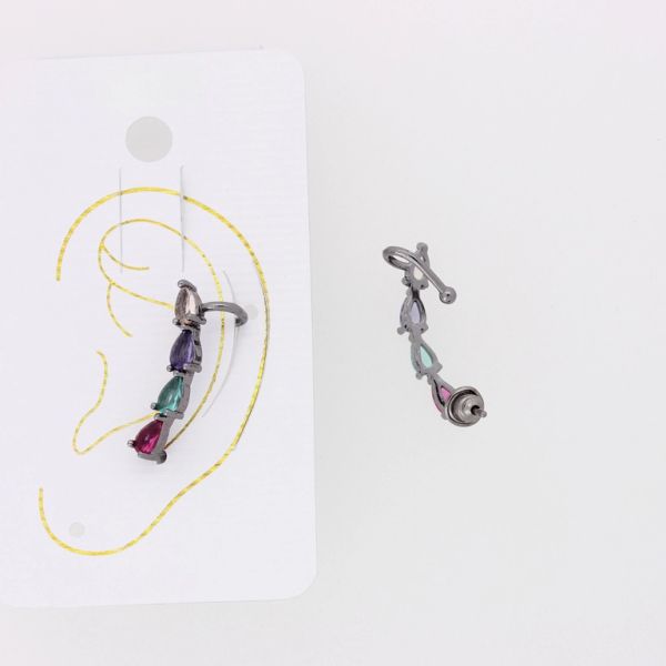 БИЖУТЕРИЯ - ОБЕЦА ПО УХОТО - ЛЯВА - ЦИРКОН Е342 - ОКСИДИРАНО И МИКС - ПАКЕТ 6 бр.