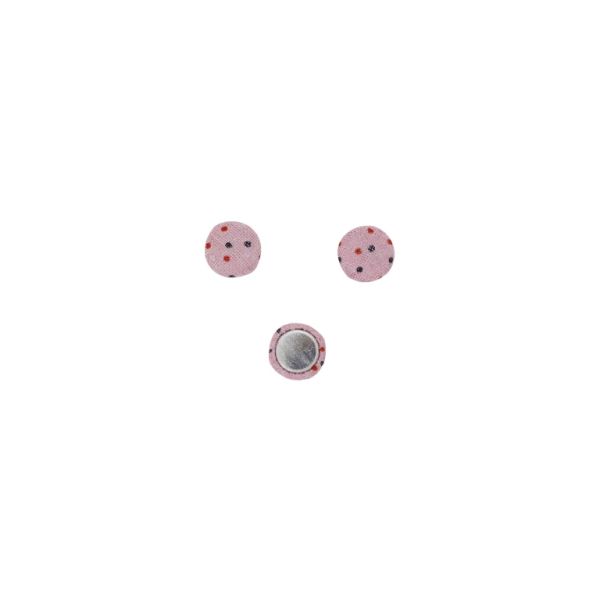 МЪНИСТА ЛЕПЯЩИ - ТЕКСТИЛНИ - ПОЛУСФЕРА 023 - 10х4мм - ТОЧКИ 03 - РОЗОВО И МИКС - 10 бр.