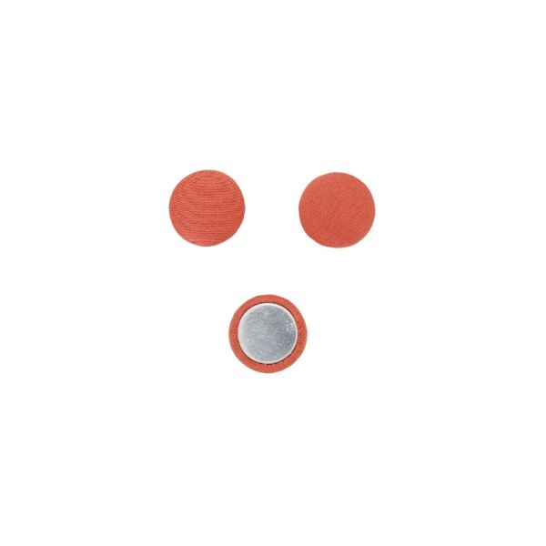 МЪНИСТА ЛЕПЯЩИ - ТЕКСТИЛНИ - ПОЛУСФЕРА 043 - 15х5мм - САТЕН 01 - КОРАЛ - ПАКЕТ 100 бр.