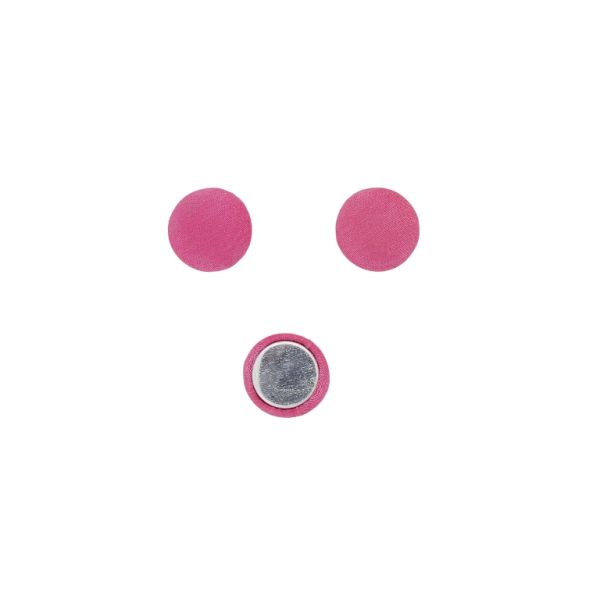 МЪНИСТА ЛЕПЯЩИ - ТЕКСТИЛНИ - ПОЛУСФЕРА 044 - 15х5мм - САТЕН 01 - РОЗОВО Т. - 10 бр.