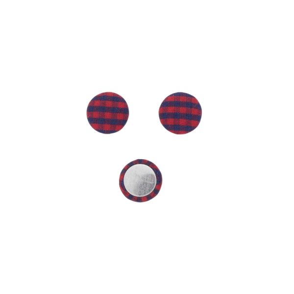 МЪНИСТА ЛЕПЯЩИ - ТЕКСТИЛНИ - ПОЛУСФЕРА 060 - 15х5мм - КАРЕ 01 - СИНЬО Т. И ЧЕРВЕНО - ПАКЕТ 100 бр.