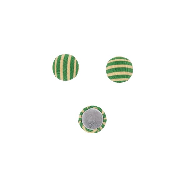 МЪНИСТА ЛЕПЯЩИ - ТЕКСТИЛНИ - ПОЛУСФЕРА 076 - 15х8мм - РАЙЕ 01 - ПРАСКОВЕНО СВ. И ЗЕЛЕНО - ПАКЕТ 100 бр.