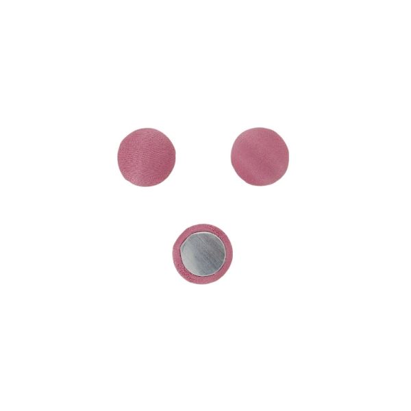 МЪНИСТА ЛЕПЯЩИ - ТЕКСТИЛНИ - ПОЛУСФЕРА 097 - 15х8мм - САТЕН 01 - РОЗОВО Т. - 10 бр.