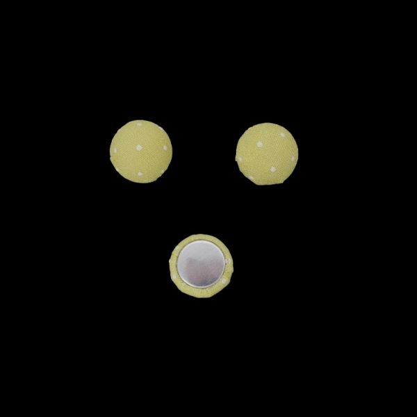 МЪНИСТА ЛЕПЯЩИ - ТЕКСТИЛНИ - ПОЛУСФЕРА 120 - 15х8мм - ТОЧКИ 03 - РЕЗЕДА СВ. И ЖЪЛТО СВ. - ПАКЕТ 100 бр.