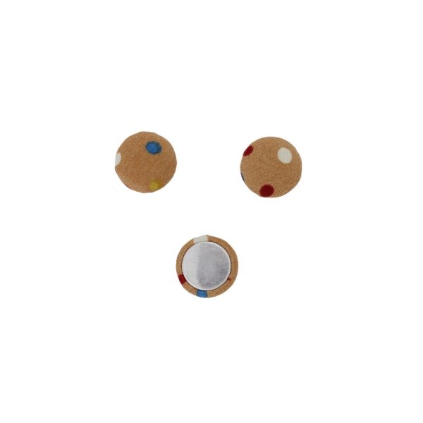 МЪНИСТА ЛЕПЯЩИ - ТЕКСТИЛНИ - ПОЛУСФЕРА 132 - 15х8мм - ТОЧКИ 07 - ПРАСКОВА СВ. И МИКС - 10 бр.