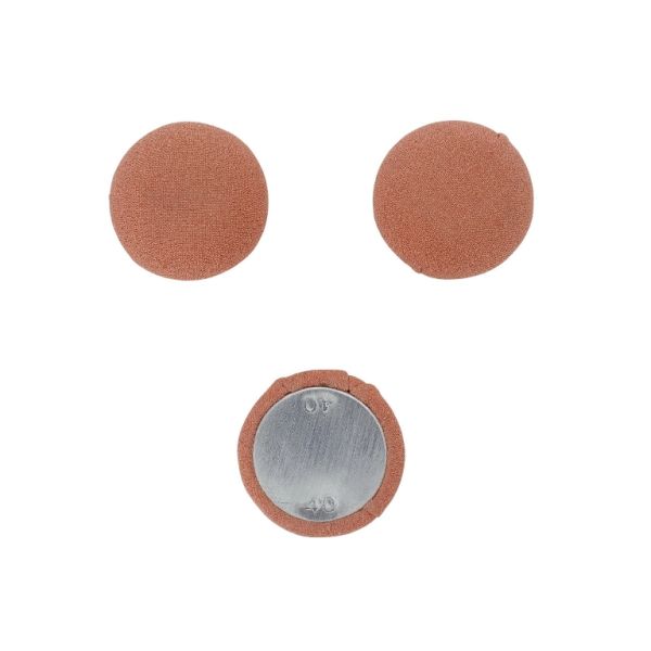 МЪНИСТА ЛЕПЯЩИ - ТЕКСТИЛНИ - ПОЛУСФЕРА 156 - 25х12мм - ЖОРЖЕТ 01 - КОРАЛ СВ. - 5 бр.