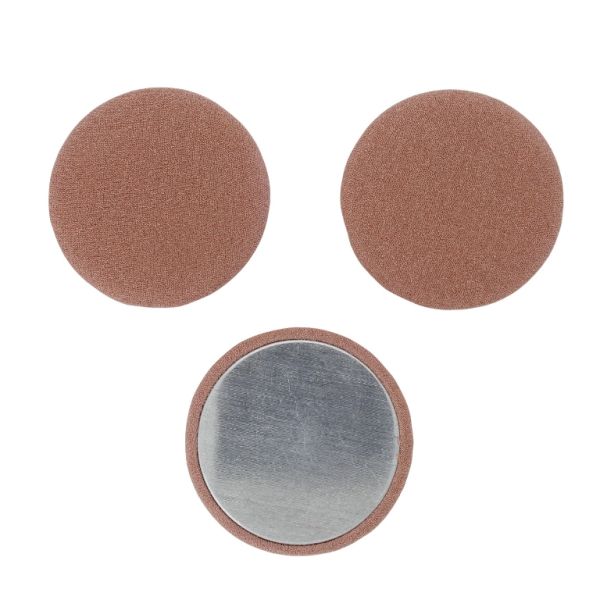 МЪНИСТА ЛЕПЯЩИ - ТЕКСТИЛНИ - ПОЛУСФЕРА 161 - 38х8мм - ЖОРЖЕТ 01 - ПЕПЕЛ ОТ РОЗИ - 2 бр.