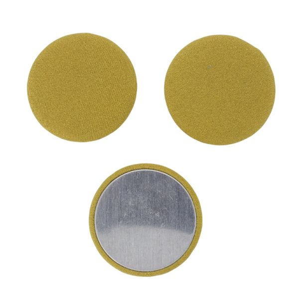 МЪНИСТА ЛЕПЯЩИ - ТЕКСТИЛНИ - ПОЛУСФЕРА 162 - 38х8мм - ЖОРЖЕТ 01 - ЖЪЛТО Т. - ПАКЕТ 20 бр.