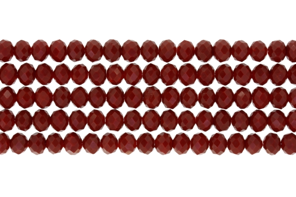 GLASS BEADS - FACETED RONDELLE CRYSTALS - 8x6mm - OPAQUE - BORDEAUX 105 - STRING (66pcs.) Hole-1.5mm