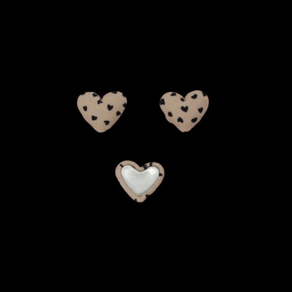 МЪНИСТА ЛЕПЯЩИ - ТЕКСТИЛНИ - СЪРЦЕ 260 - 14х17х6мм - СЪРЦЕ 01 - РОЗОВО СВ. И ЧЕРНО - ПАКЕТ 100 бр.