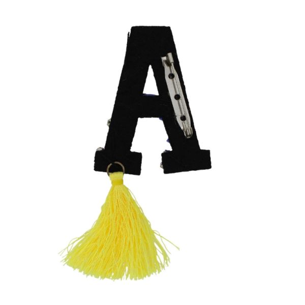 БИЖУТЕРИЯ - БРОШКА HANDMADE - МЕТАЛ И КРИСТАЛИ - БУКВА А В242 - 4.7х10.5см НИКЕЛ И МИКС - 1 бр.