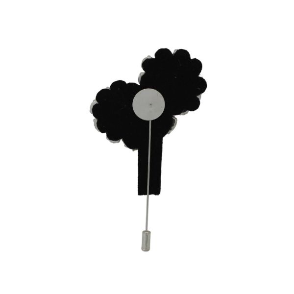 БИЖУТЕРИЯ - БРОШКА HANDMADE - МЕТАЛ И КРИСТАЛИ - ЦВЕТЯ В241 - 5.5х9.4см НИКЕЛ-ЦИКЛАМА-СИНЬО Т. - 1 бр.