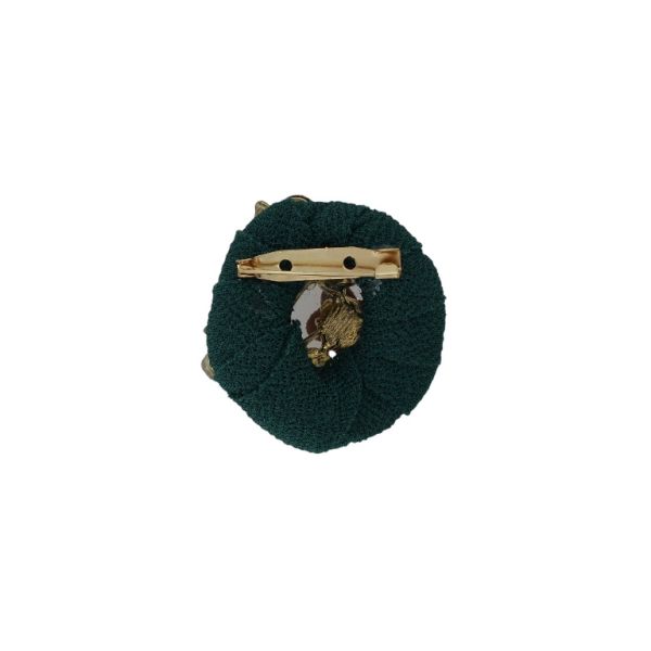 JEWELRY - BROOCH HANDMADE - METAL AND PEARLS - WREATH В260 - 4.5x4.7cm GOLD И MIX - 1pc.