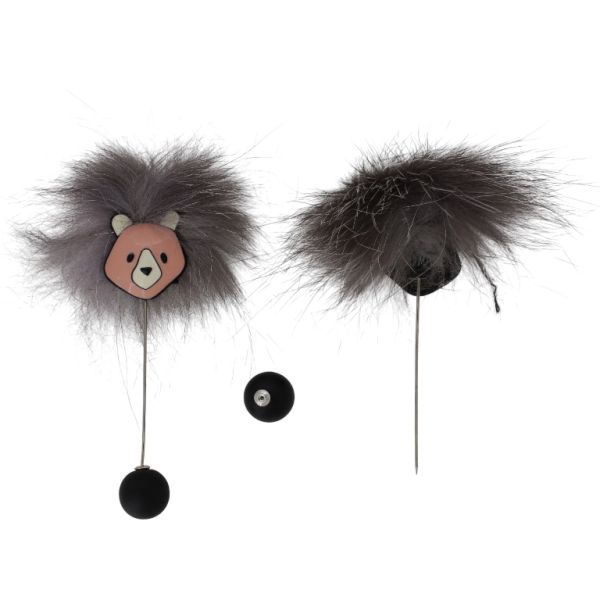 БИЖУТЕРИЯ - БРОШКА HANDMADE - МЕТАЛ И ПЕРЛИ - МЕЧЕ В293 - 2.6х9.6см НИКЕЛ-ПЕПЕЛ ОТ РОЗИ-СИВО - ПАКЕТ 6 бр.