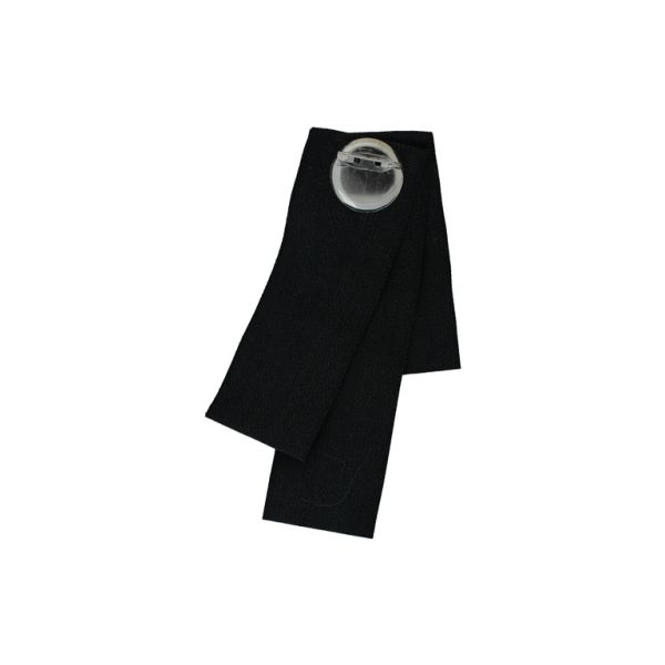 БИЖУТЕРИЯ - БРОШКА HANDMADE - МЕТАЛ И ТЕКСТИЛ - ПАНДЕЛКА В295 - 8.0х13.5см НИКЕЛ-ЗЛАТИСТО-ЧЕРНО - ПАКЕТ 6 бр.