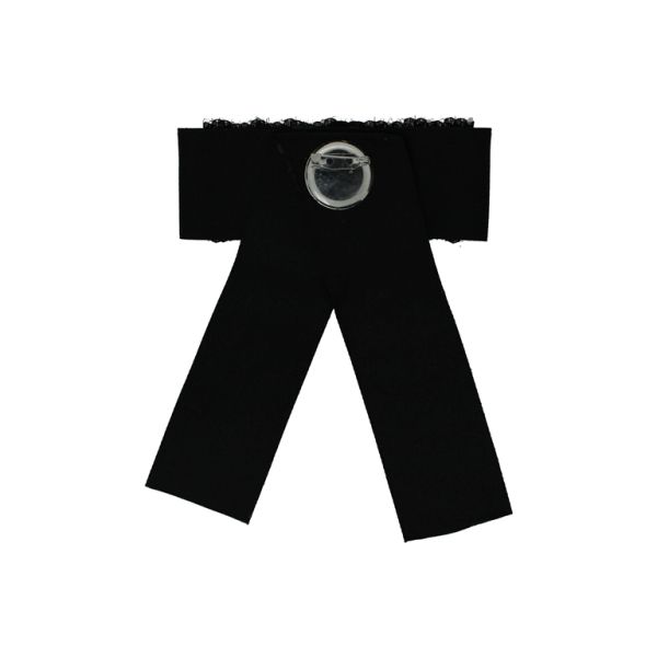 БИЖУТЕРИЯ - БРОШКА HANDMADE - МЕТАЛ И ТЕКСТИЛ - ПАНДЕЛКА В296 - 10.7х14.0см НИКЕЛ-ЧЕРНО-СИНЬО Т. - ПАКЕТ 6 бр.