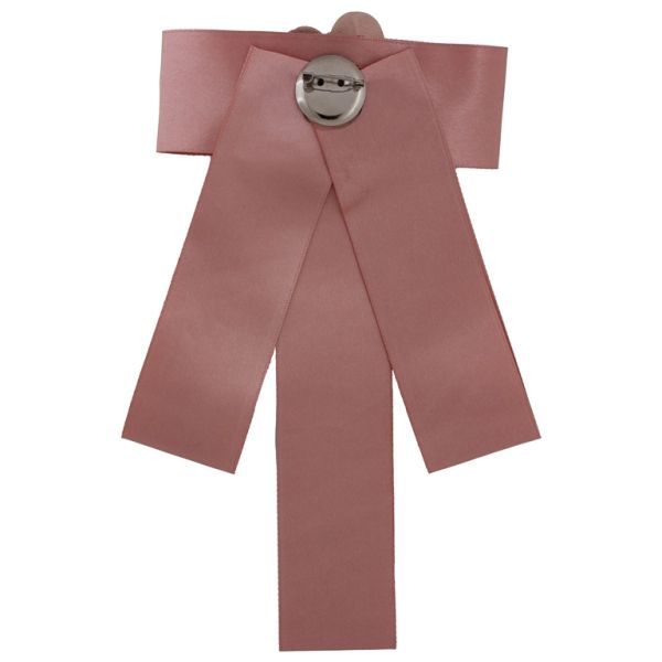 БИЖУТЕРИЯ - БРОШКА HANDMADE - МЕТАЛ И ТЕКСТИЛ - ПАНДЕЛКА В297 - 12х21.5см НИКЕЛ-РОЗОВО-РОЗОВО СВ. - ПАКЕТ 6 бр.