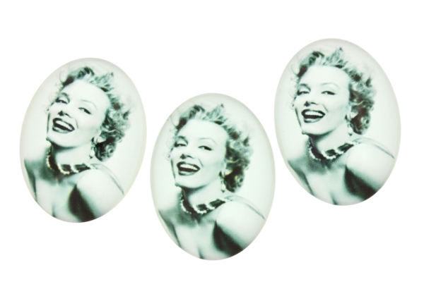 GLASS BEADS - CABOCHONS PATTERN - ELLIPSE 30х40 MM - MARILYN 01 - 10 pcs.