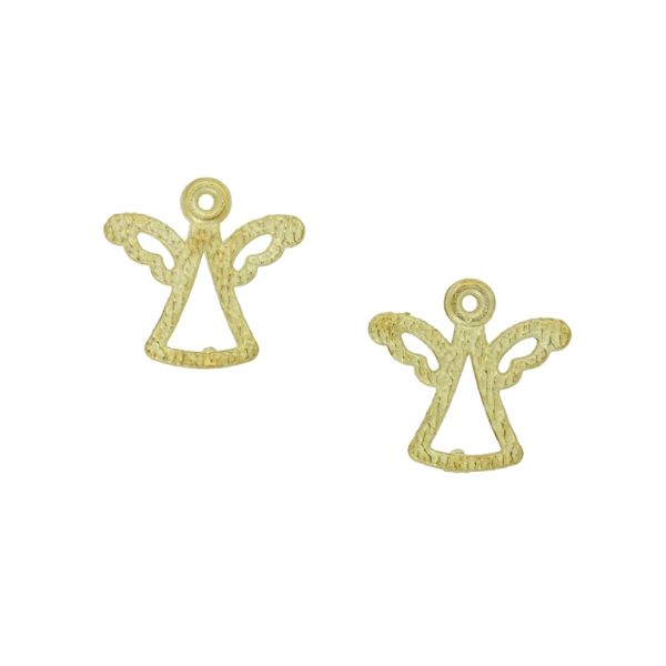 METAL BEADS - PENDANT - ANGEL 02 - 17x17.5x1.2mm GOLD - PACKAGE 120pcs. Hole-1.5mm