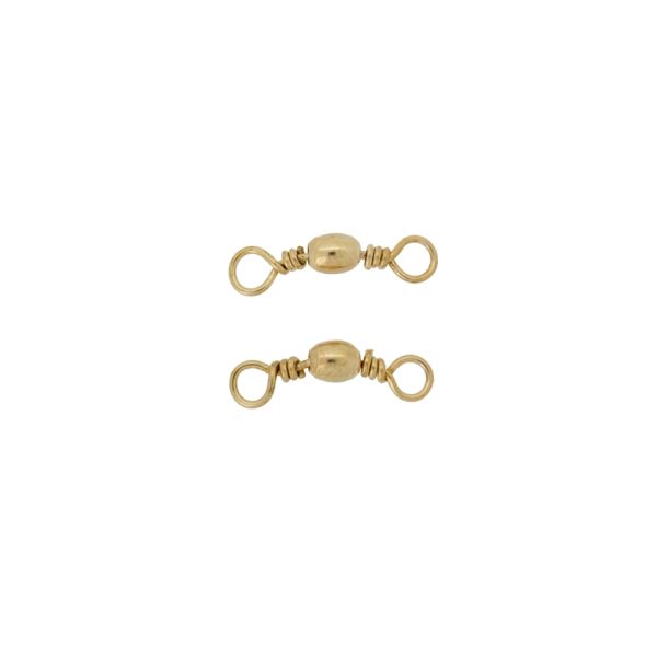 METAL BEADS - CONNECTING ELEMENT - 2 RINGS - OVAL 03 - 18x4x4mm GOLD (DARK) - PACKAGE 150pcs. Hole-2.5mm