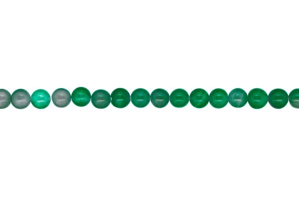 NATURAL STONE BEADS - AGATE GREEN - 8mm - STRING (48pcs.) Hole-1.6mm
