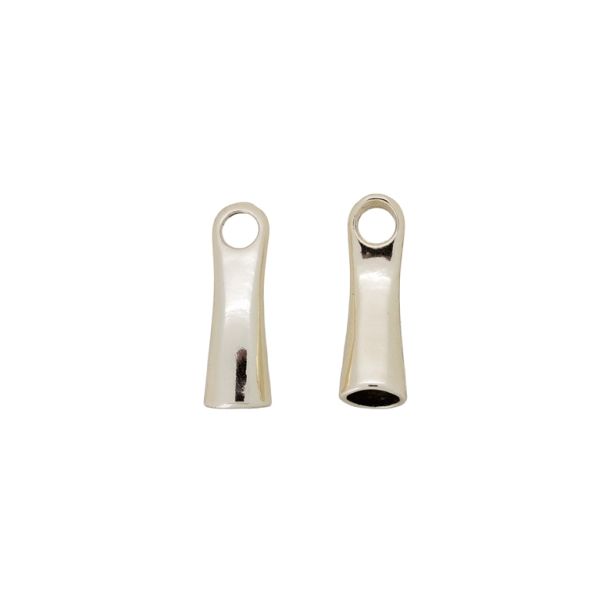 МЕТАЛНИ МЪНИСТА - НАКРАЙНИК ЗА ШНУР - МОДЕЛ 03 - 8х26мм ЗЛАТИСТО СВ. - ПАКЕТ 100гр. 30 бр. Отвор-4.0мм