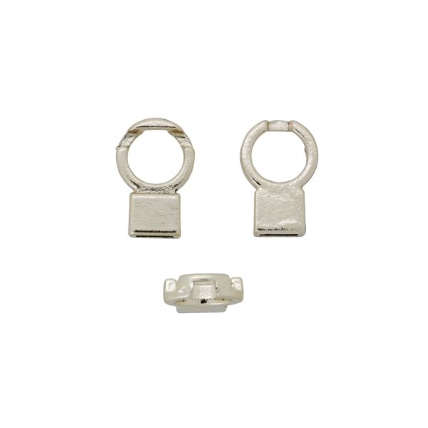 МЕТАЛНИ МЪНИСТА - НАКРАЙНИК ЗА ШНУР - МОДЕЛ 08 - 14х21х5мм ЗЛАТИСТО СВ. - ПАКЕТ 100гр. 38 бр. Отвор-2х6мм