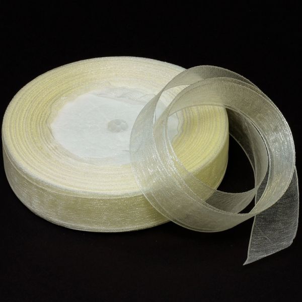 ОРГАНЗА 2.0см - ЕКРЮ СВ. 002 - ПАКЕТ 5х50ярда(45м)