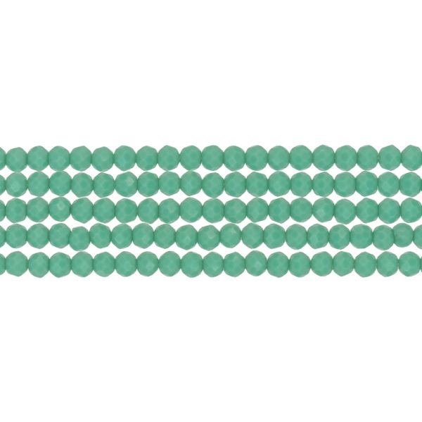 GLASS BEADS - FACETED RONDELLE CRYSTALS - 4x3mm - OPAQUE - TURQUOISE BLUE 054В - PACKAGE (5x128pcs.) Hole-1.0mm