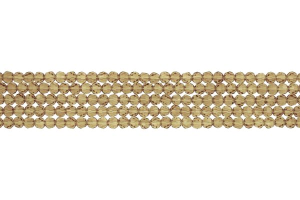 GLASS BEADS - FACETED RONDELLE CRYSTALS - 4x3mm - TRANSPARENT - AMBER 015А - PACKAGE (5x128pcs.) Hole-1.0mm