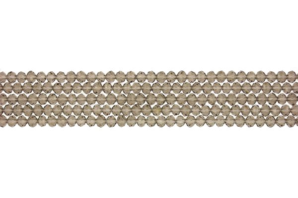 GLASS BEADS - FACETED RONDELLE CRYSTALS - 4x3mm - TRANSPARENT - GRAY 018А - PACKAGE (5x128pcs.) Hole-1.0mm