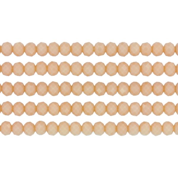 СТЪКЛЕНИ МЪНИСТА - КРИСТАЛИ - 6х5мм - ПЛЪТНИ - КРЕМАВО 051В - (88 бр.) Отвор-1.2мм
