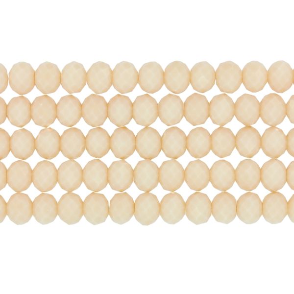 GLASS BEADS - FACETED RONDELLE CRYSTALS - 8x6mm - OPAQUE - CREAM 132 - PACKAGE (5x66pcs.) Hole-1.5mm