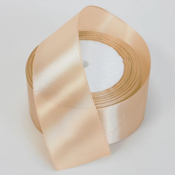 САТЕН 4.0см - БЕЖОВО СВ. 000 - ПАКЕТ 5х25ярда(22м)
