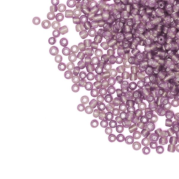 СТЪКЛЕНИ МЪНИСТА СИНЦИ - ТОПЧЕ 3мм - СРЕБРИСТА НИШКА - ПЕПЕЛ ОТ РОЗИ Т. 56AN - 50 гр. Отвор-1.0мм