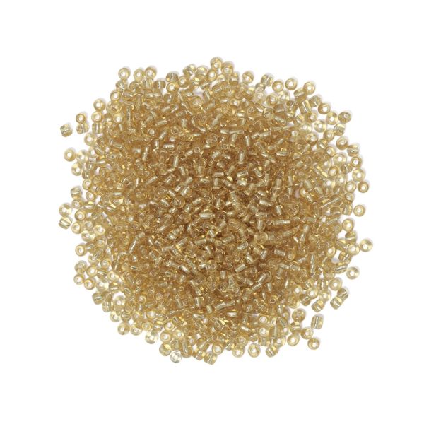 СТЪКЛЕНИ МЪНИСТА СИНЦИ - ТОПЧЕ 4мм - СРЕБРИСТА НИШКА - ЗЛАТИСТО СВ. 22AN - ПАКЕТ 450 гр. Отвор-1.5мм