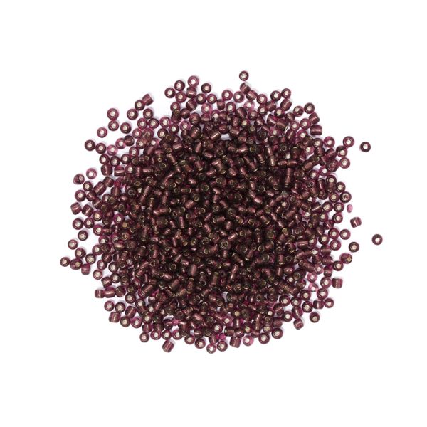 GLASS SEED BEADS - BALL 4mm - SILVER THREAD - ROSE DUST (DARK) 56AN - PACKAGE 450g Hole-1.5mm