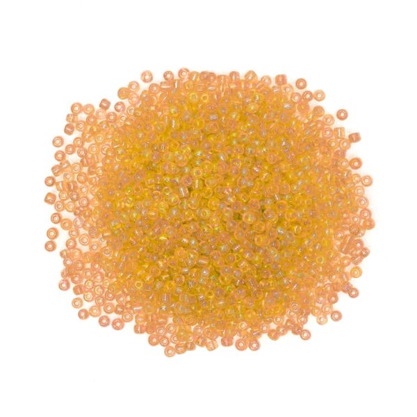 СТЪКЛЕНИ МЪНИСТА СИНЦИ - ТОПЧЕ 4мм - ПРОЗРАЧНИ ДЪГА - ЗЛАТИСТО 162В - ПАКЕТ 450 гр. Отвор-1.5мм