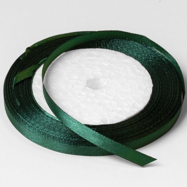 САТЕН 0.6см - ЗЕЛЕНО Т. 073 - 10х25ярда(22м)